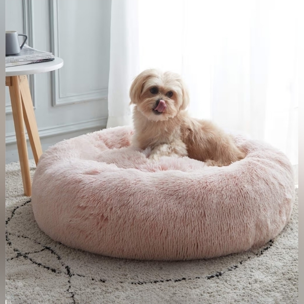 Western Home Pink Tie Dye 27in Medium Size Donut Pet Bed Up To 35lbs NWOT